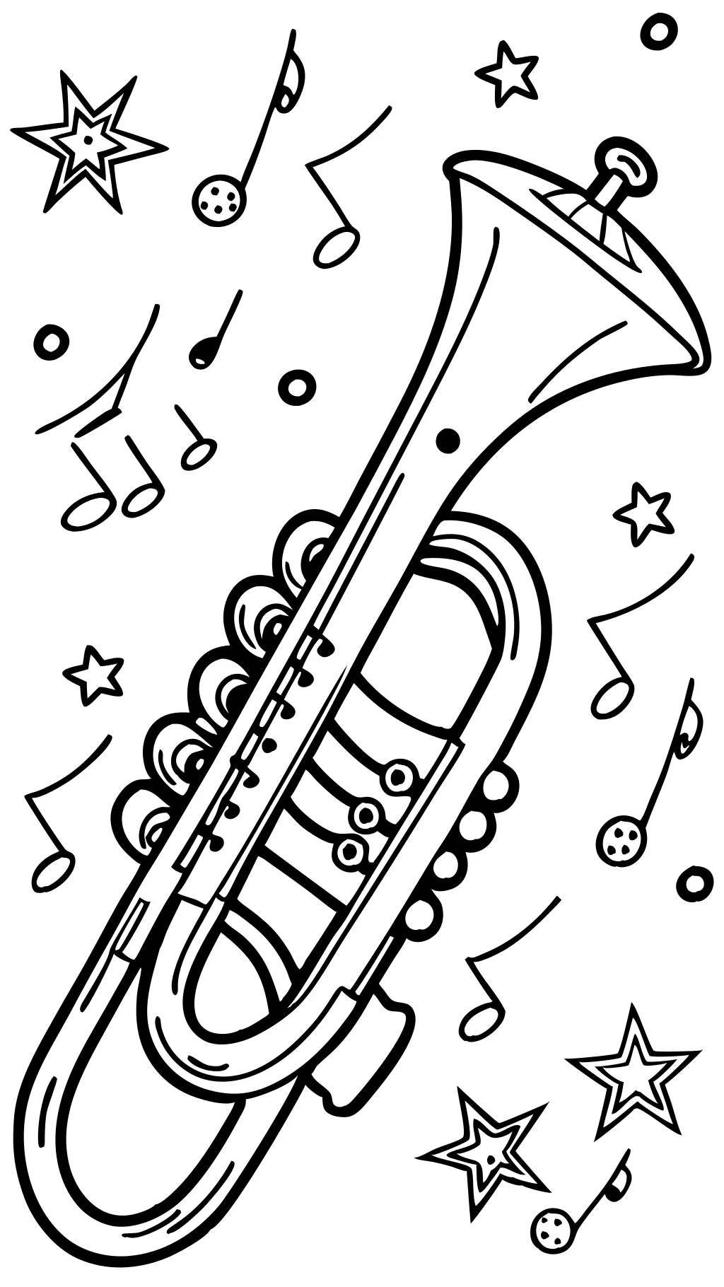 trumpet coloring page